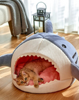 Enclosed Warm Shark Cat Bed