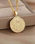 Astrological Sign Coin Pendant Necklace